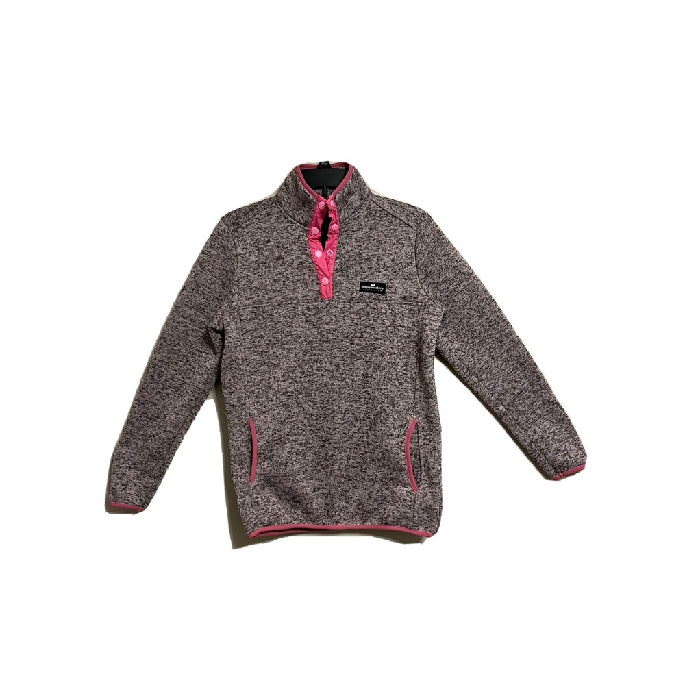 Simply Southern Womens Gray Pink Marled Quarter Snap Pullover Fleece Sweater‎ PM - Picture 1 of 15